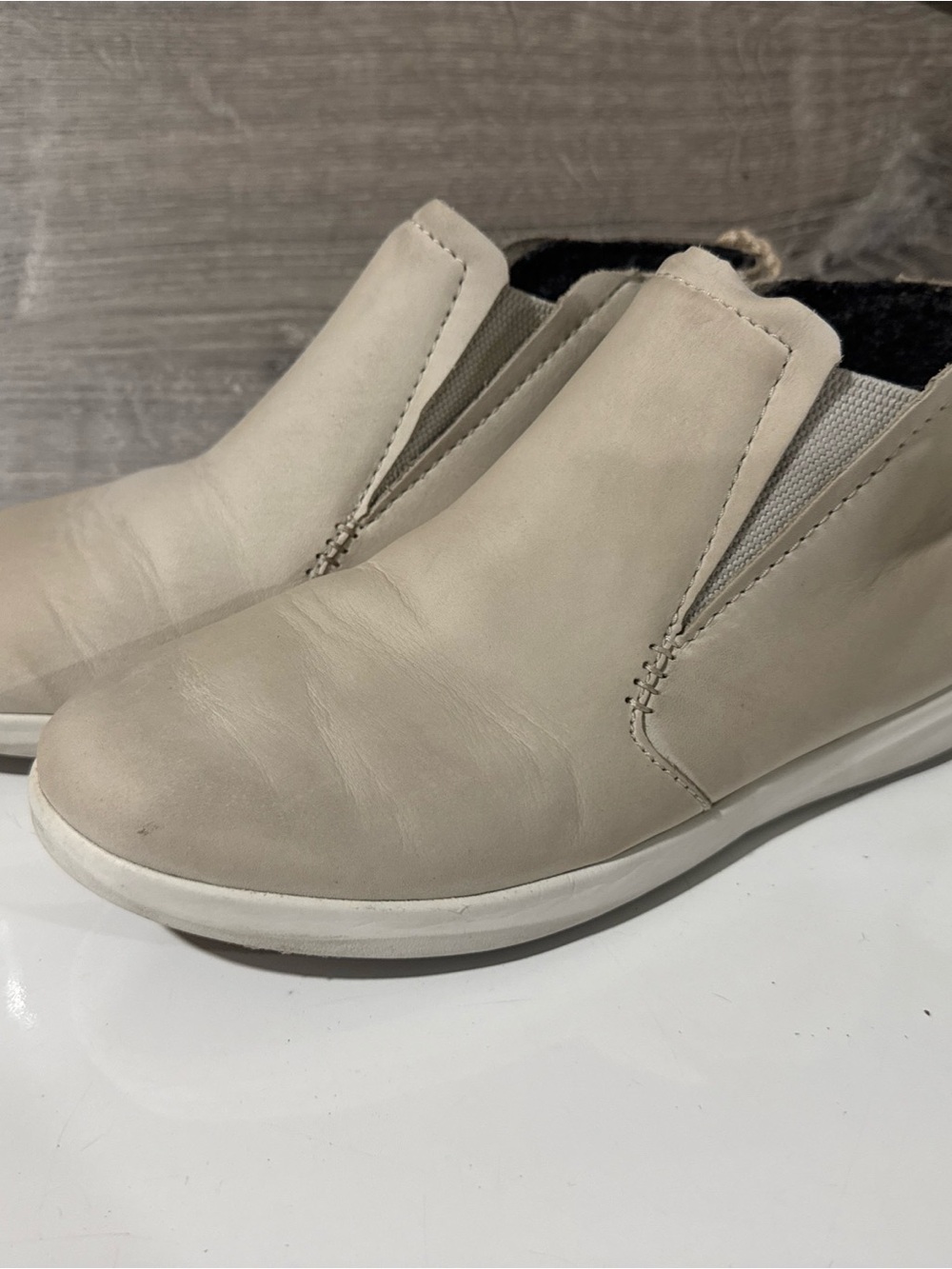 OluKai Women's Slip-On Ankle Booties in Light Gray